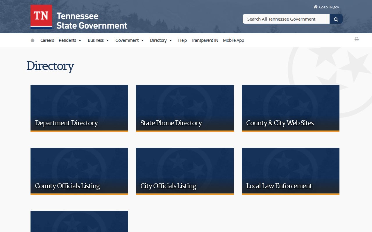 Bristol people directories at the Tennessee state directory gateway